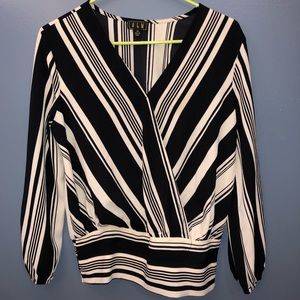 Black and white striped dress shirt
